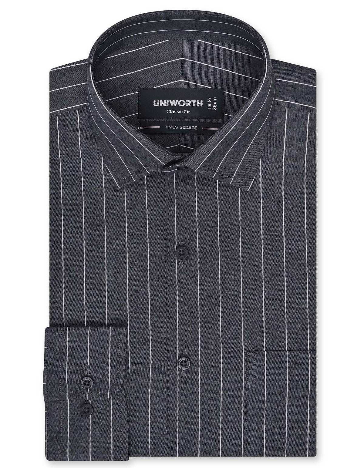 Stripe Charcoal Classic Fit Shirt FS2817RF-14.5
