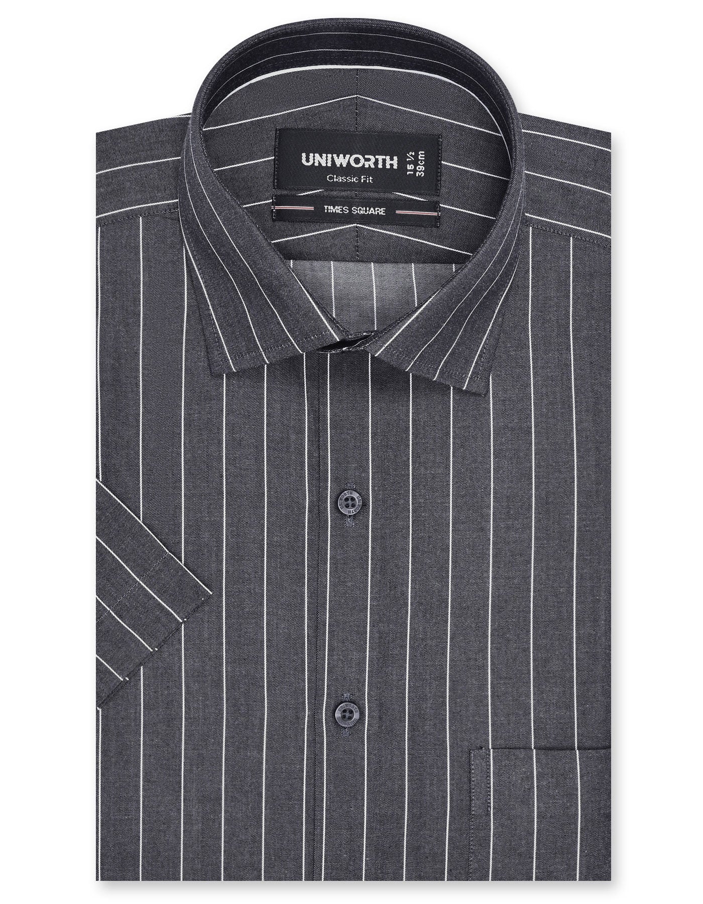 Stripe Charcoal Classic Fit Shirt FS2817RH-14.5