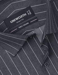 Stripe Charcoal Tailored Smart Fit Shirt FS2817SF-15