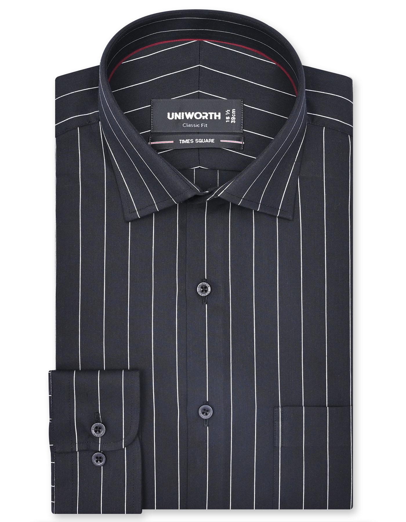 Stripe Black Classic Fit Shirt FS2818RF-14.5