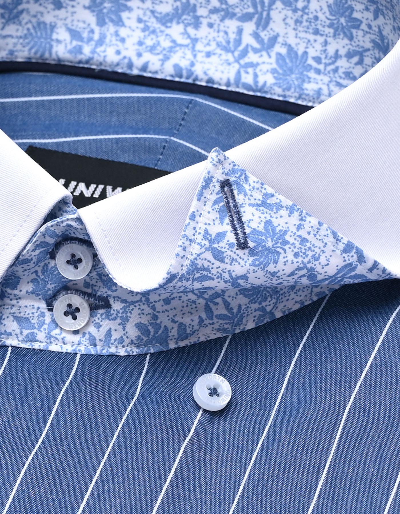 Stripe Blue Classic Fit Shirt FS2820-1RF-15.5