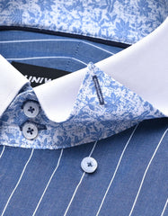 Stripe Blue Classic Fit Shirt FS2820-1RF-15.5