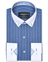 Stripe Blue Classic Fit Shirt FS2820-1RF-14.5