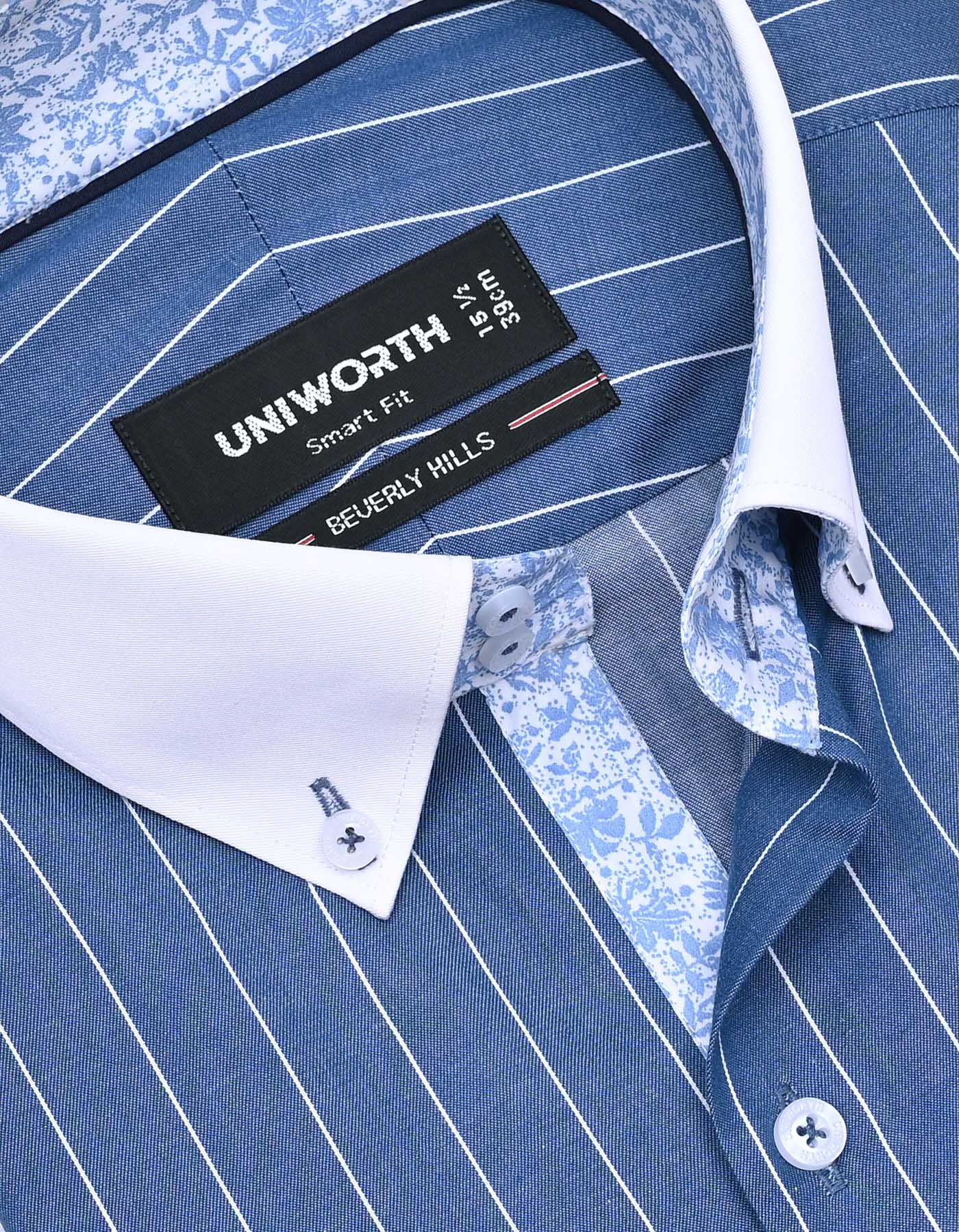 Stripe Blue Tailored Smart Fit Shirt FS2820-1SF-15