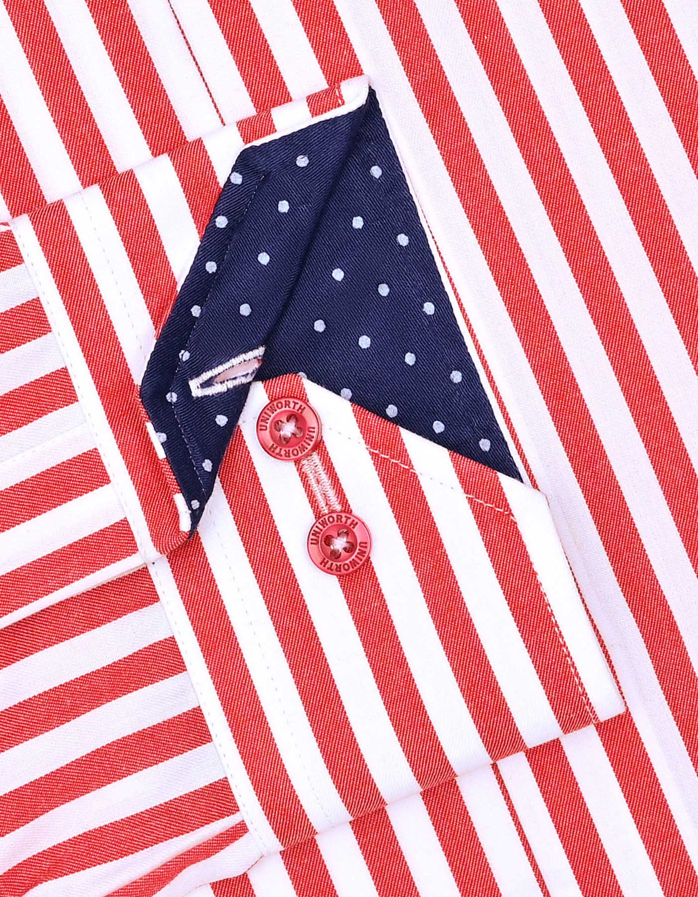 Stripe Red Classic Fit Shirt FS2822-1RF-15.5