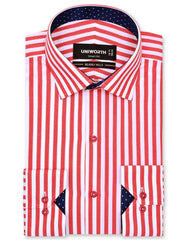 Stripe Red Tailored Smart Fit Shirt FS2822-1SF-14.5
