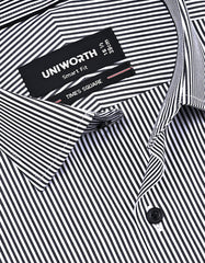 Stripe Black Tailored Smart Fit Shirt FS2826SF-15.5