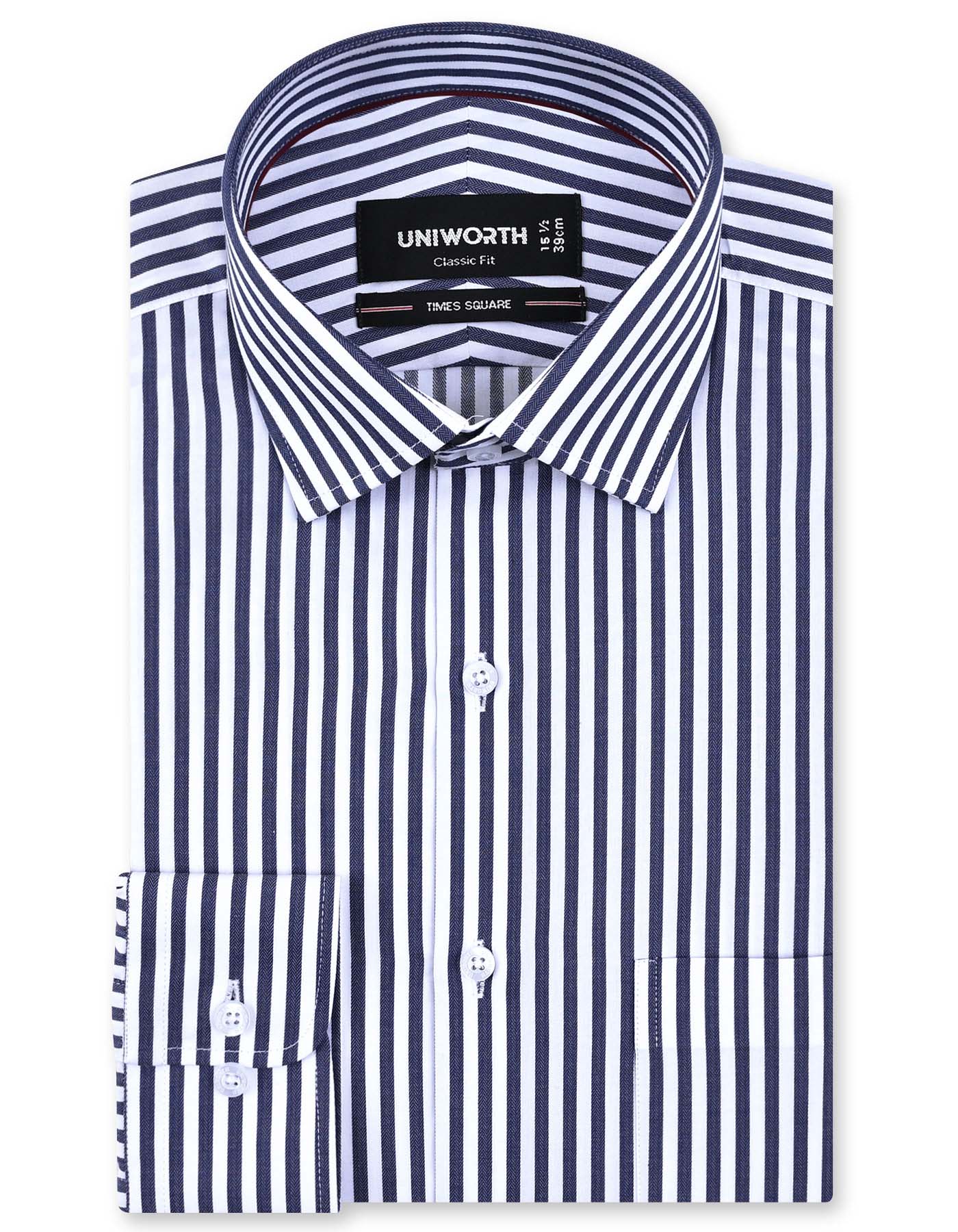 Stripe Navy Classic Fit Shirt FS2829RF-14.5