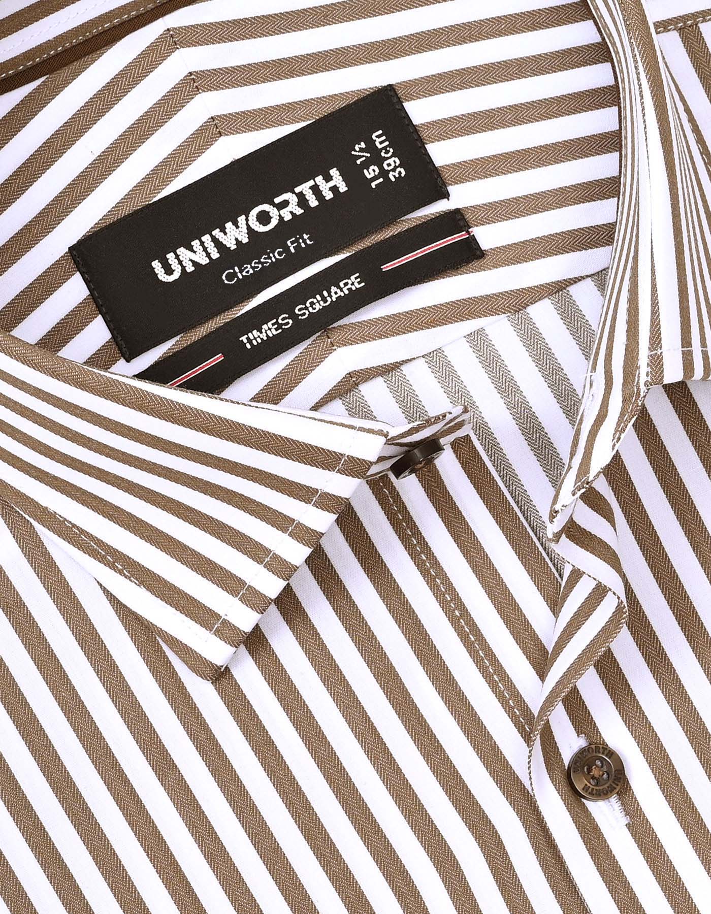 Stripe Brown Classic Fit Shirt FS2830RF-15