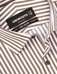 Stripe Brown Classic Fit Shirt FS2830RF-15