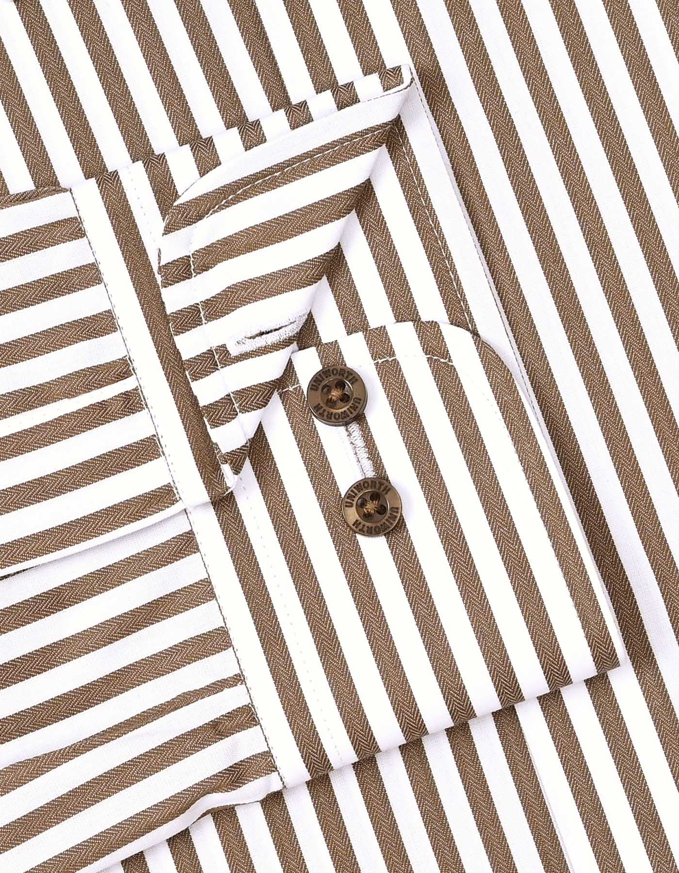 Stripe Brown Tailored Smart Fit Shirt FS2830SF-15.5