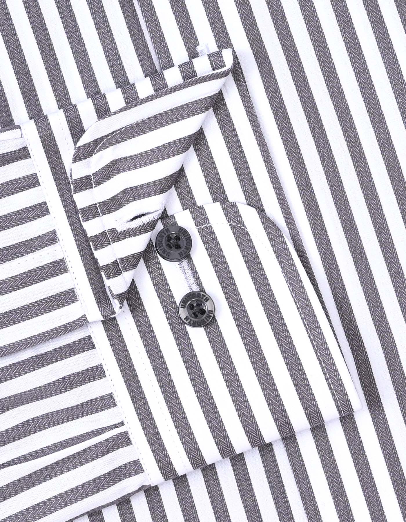 Stripe D Grey Tailored Smart Fit Shirt FS2831-1SF-15.5