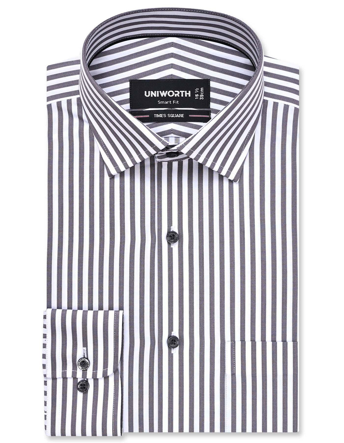 Stripe D Grey Tailored Smart Fit Shirt FS2831-1SF-14.5