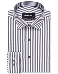 Stripe D Grey Tailored Smart Fit Shirt FS2831-1SF-14.5