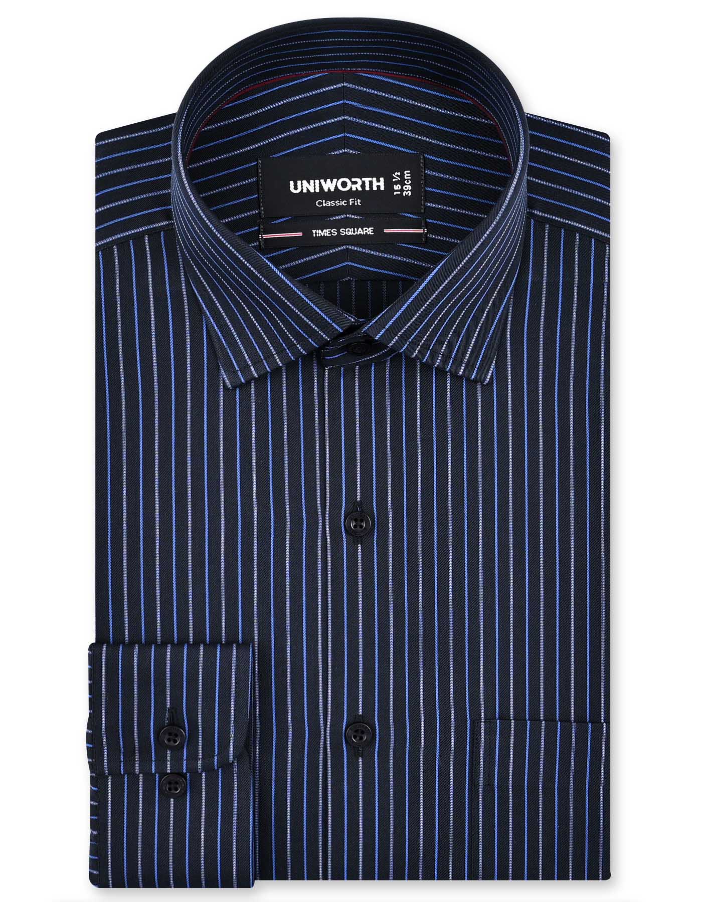 Stripe Blue Classic Fit Shirt FS2832-1RF-14.5