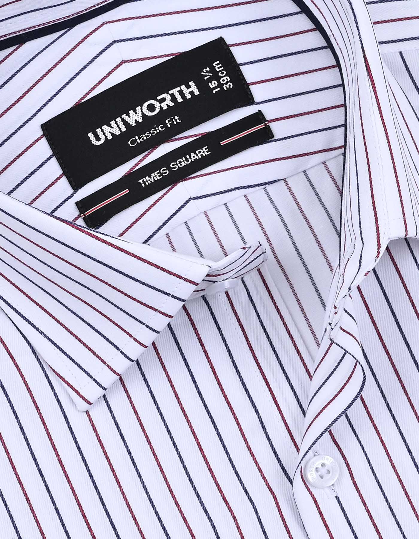 Stripe Red Classic Fit Shirt FS2833-1RF-15