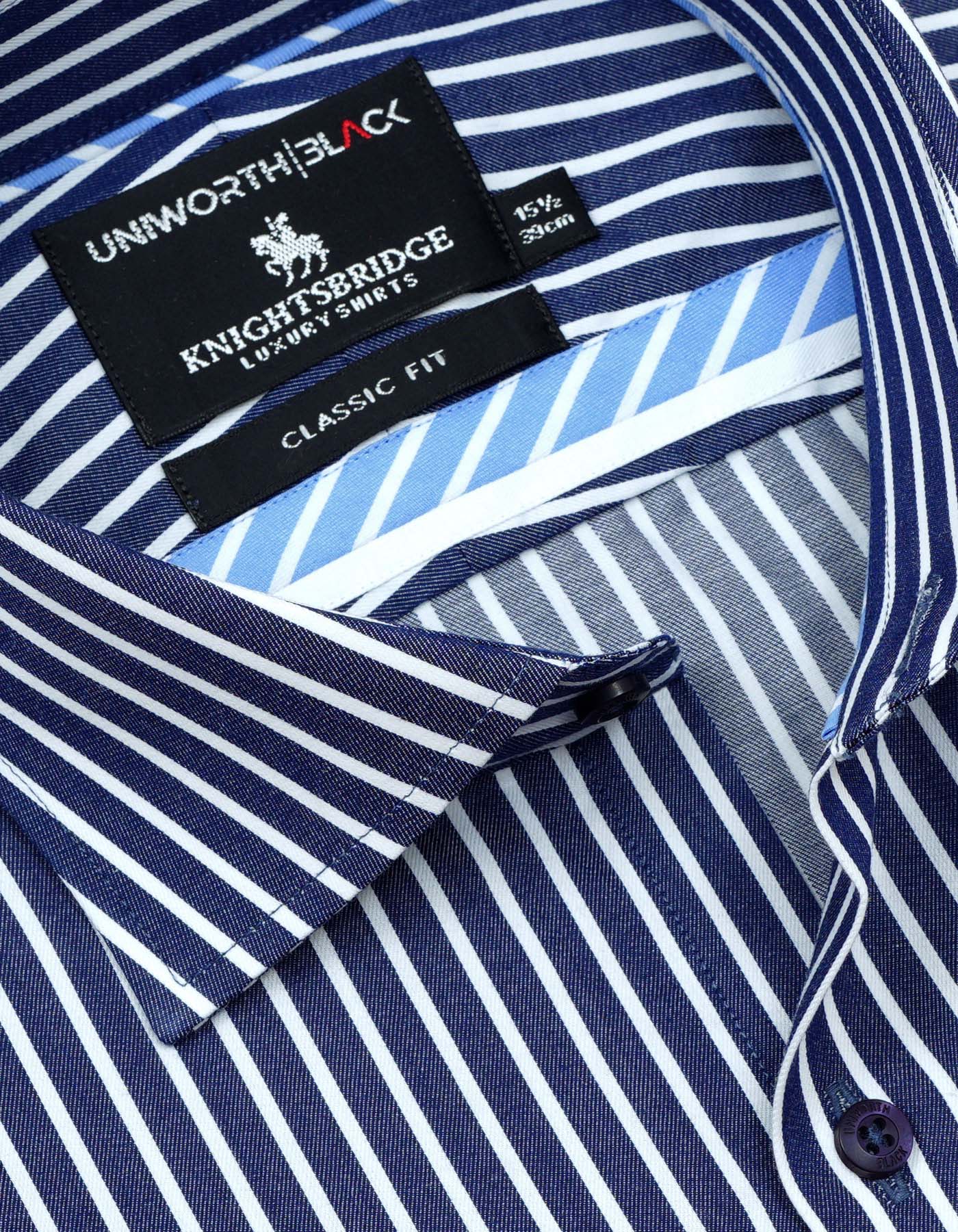 Stripe Navy Classic Fit Shirt FS2833RF-15
