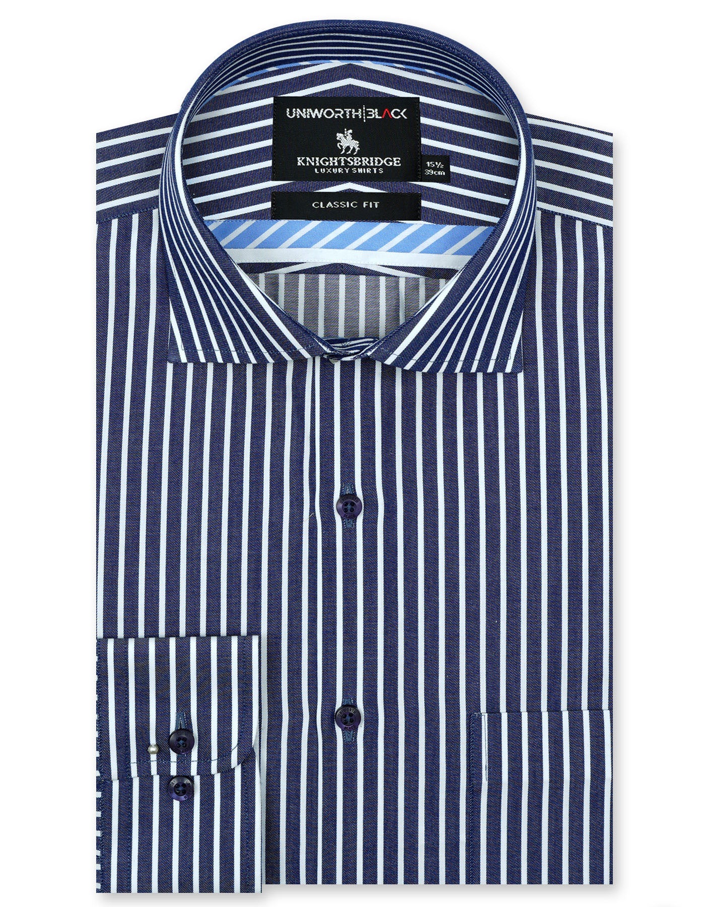 Stripe Navy Classic Fit Shirt FS2833RF-14.5