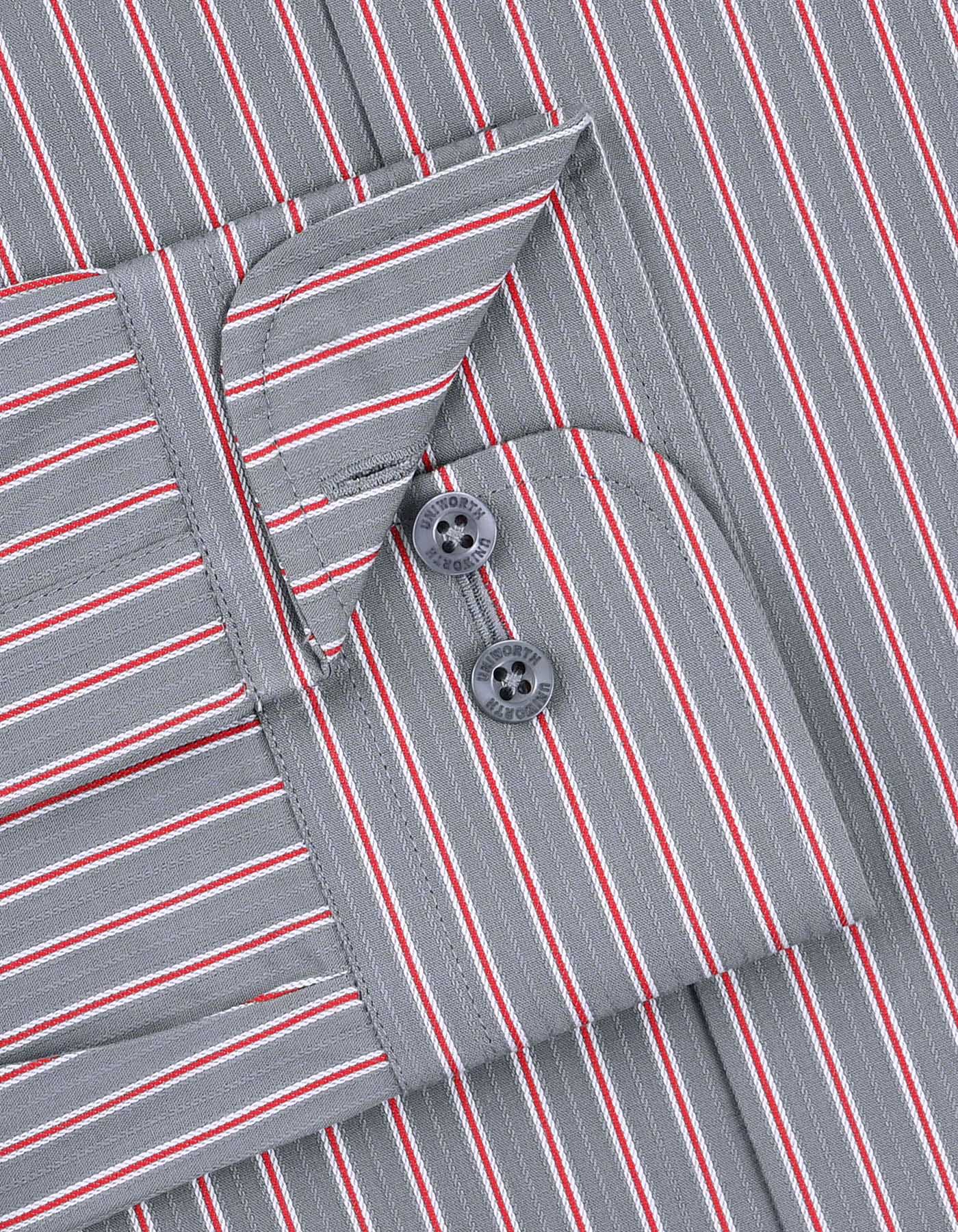 Stripe Red Tailored Smart Fit Shirt FS2834SF-15.5