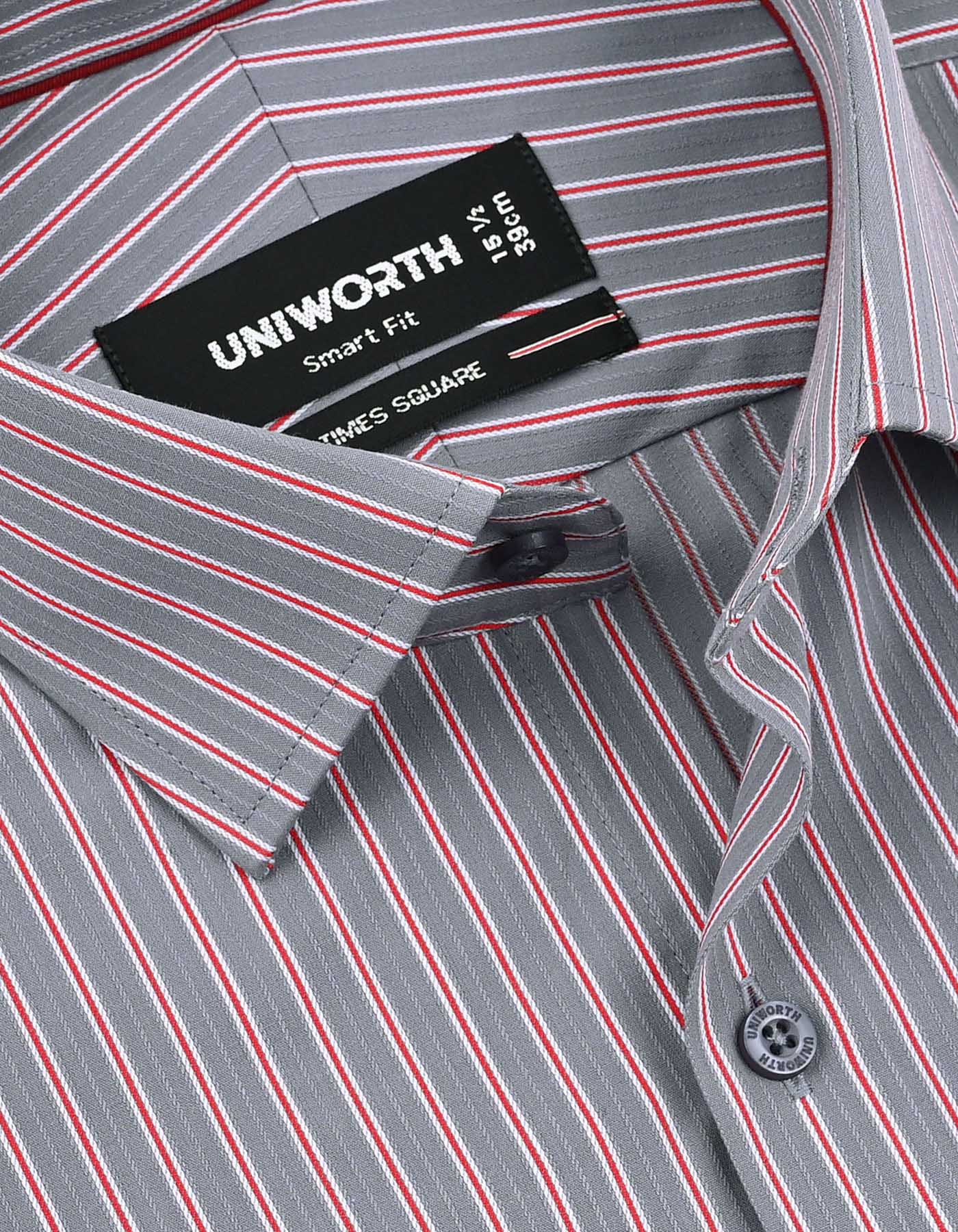 Stripe Red Tailored Smart Fit Shirt FS2834SF-15