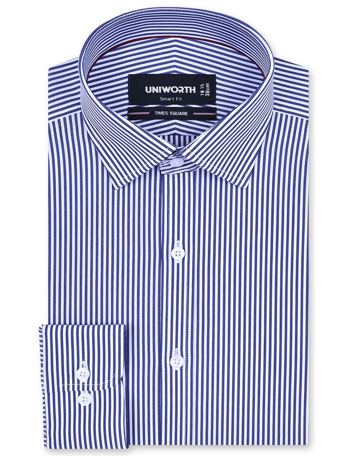 Stripe Navy Tailored Smart Fit Shirt FS2838SF-14.5