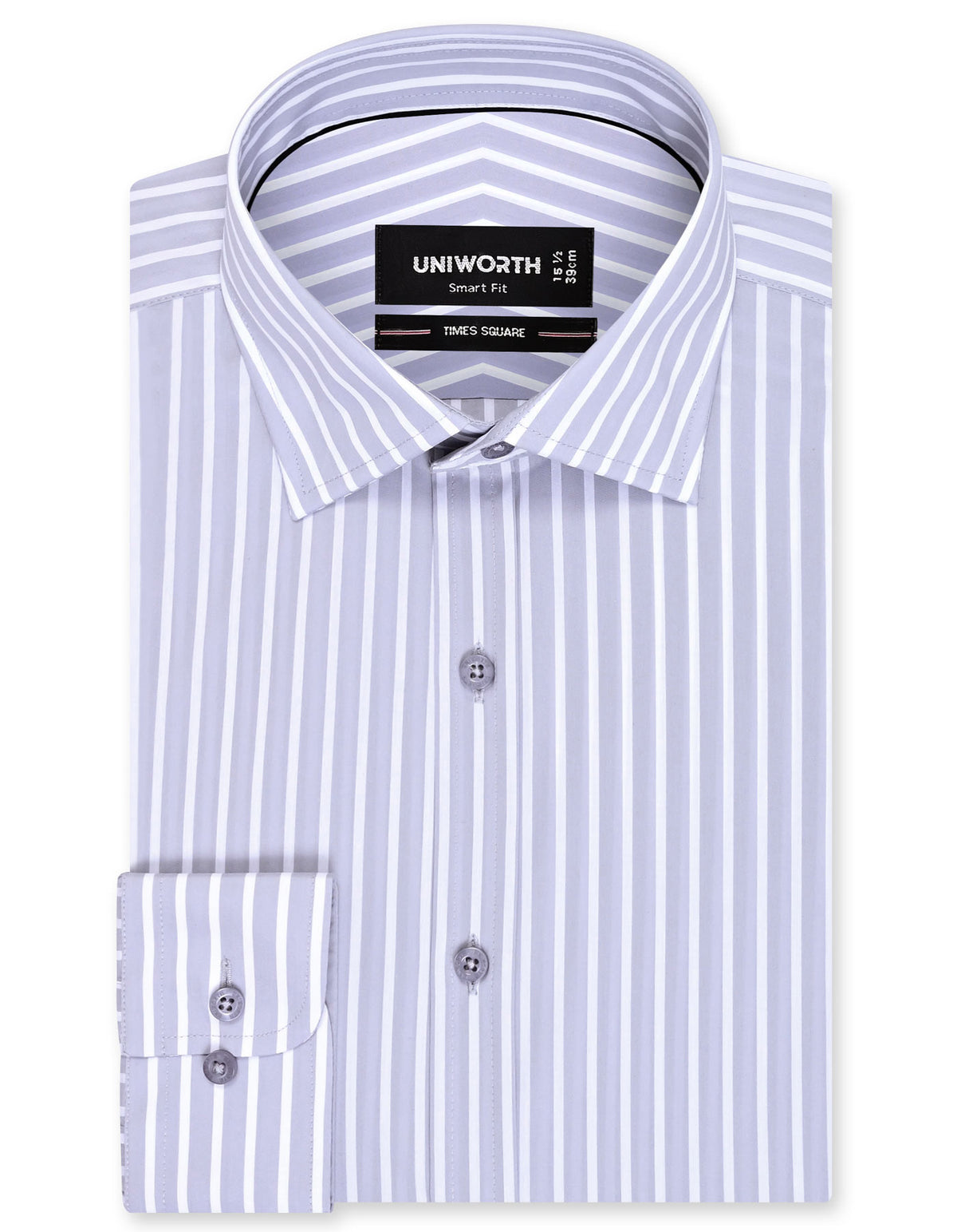 Stripe L Grey Tailored Smart Fit Shirt FS2840SF-14.5