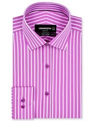 Stripe Mauve Tailored Smart Fit Shirt FS2842SF-14.5