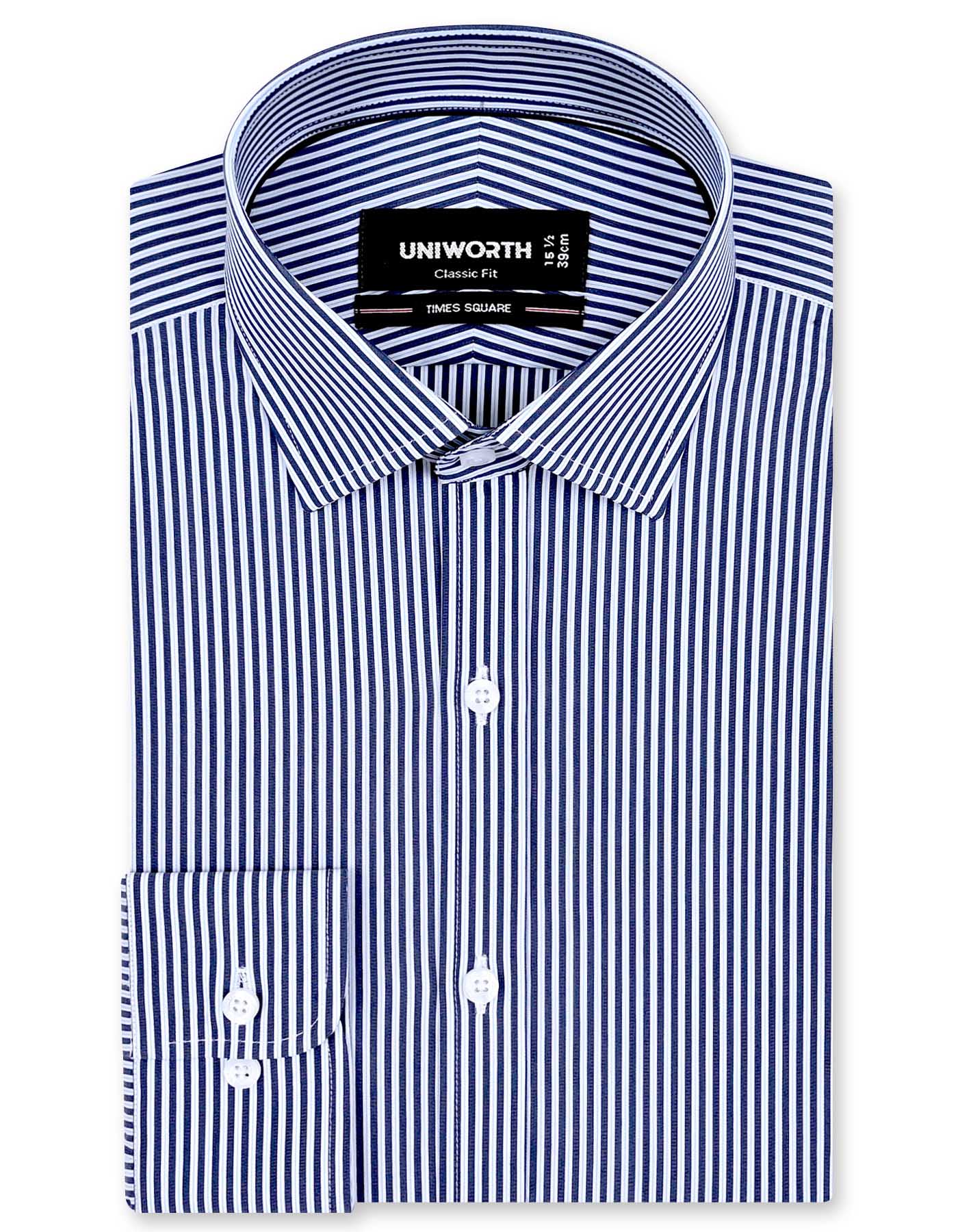 Stripe Navy Classic Fit Shirt FS2855-1RF-14.5