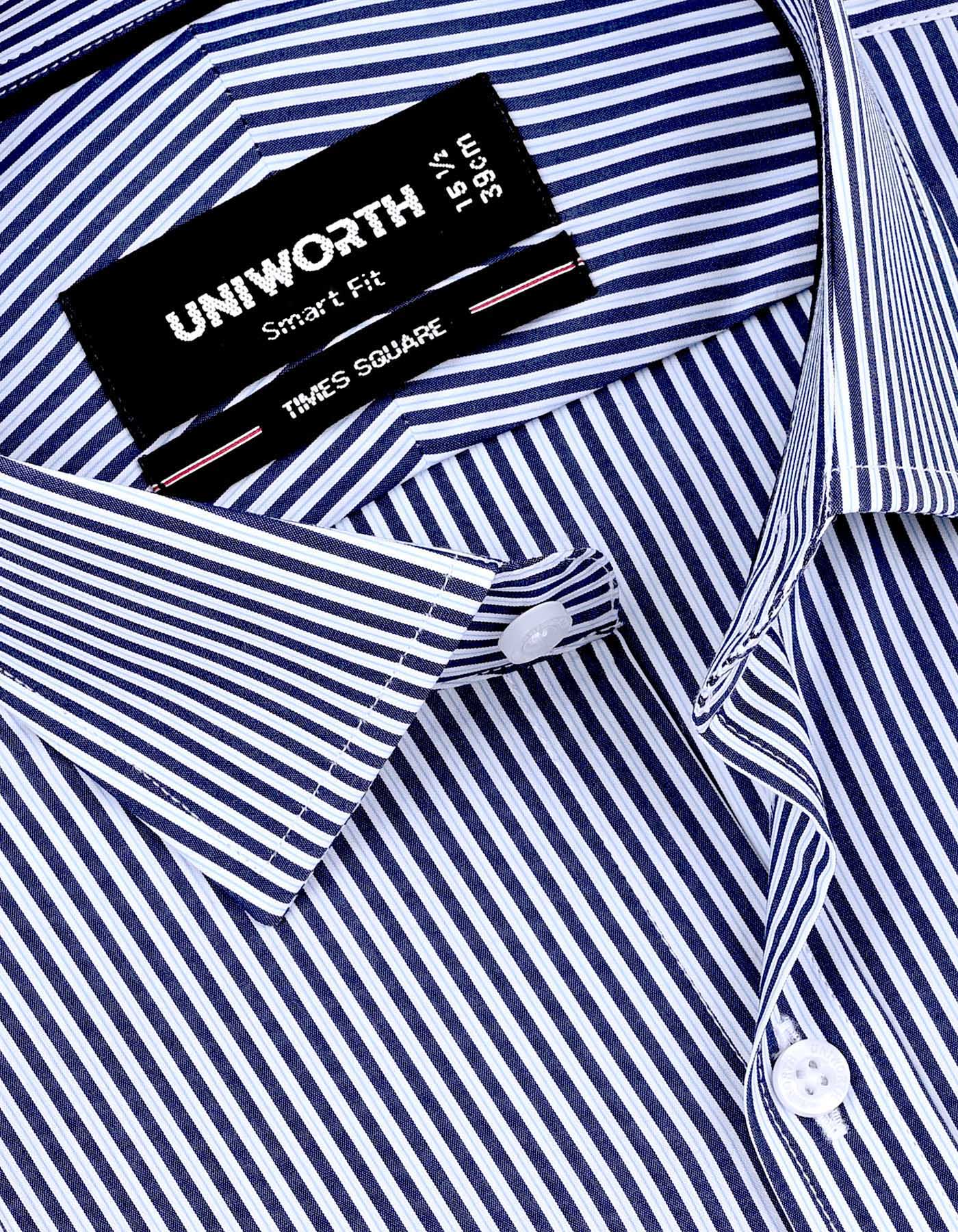 Stripe Navy Tailored Smart Fit Shirt FS2855-1SF-15
