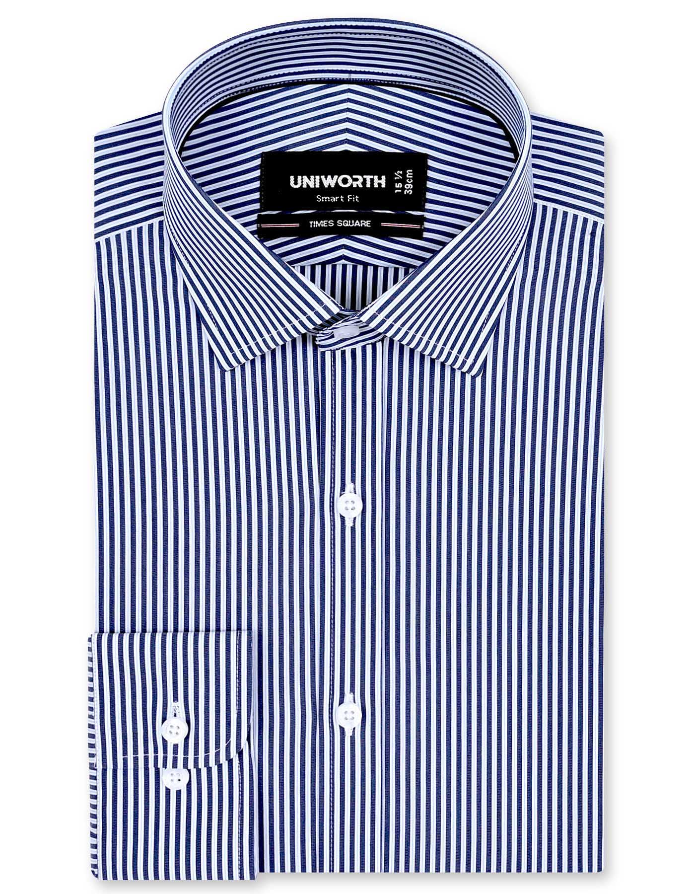 Stripe Navy Tailored Smart Fit Shirt FS2855-1SF-14.5