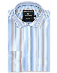Stripe Blue Tailored Smart Fit Shirt FS2859SF-14.5