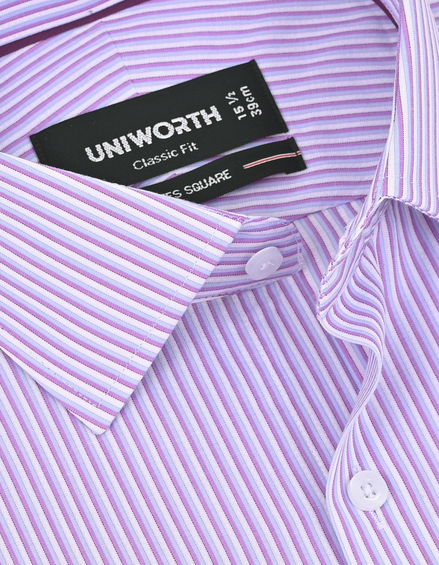 Stripe L Purple Classic Fit Shirt FS2861-1RF-15