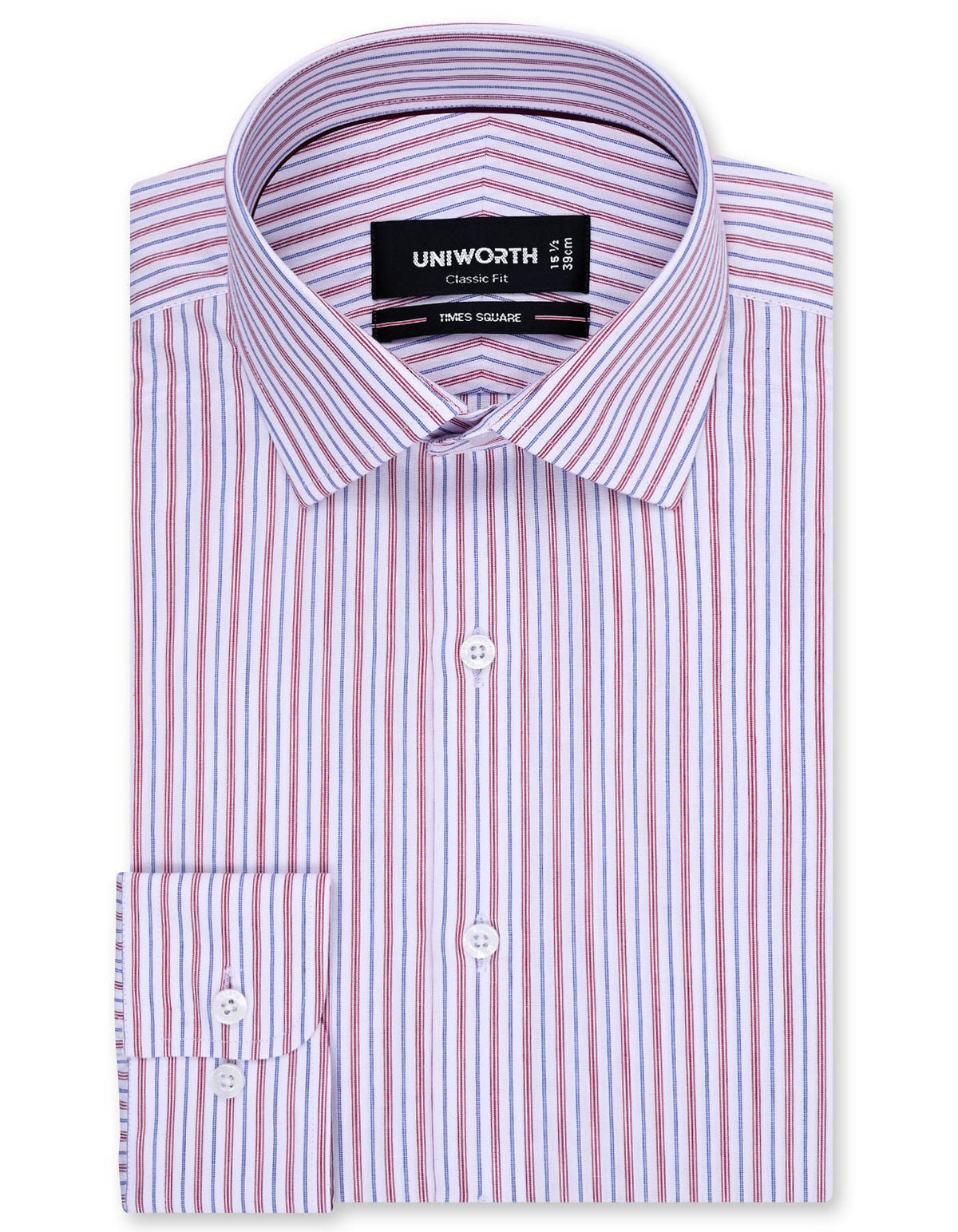 Stripe Maroon Classic Fit Shirt FS2863-1RF-14.5