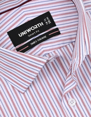 Stripe Maroon Tailored Smart Fit Shirt FS2863-1SF-15