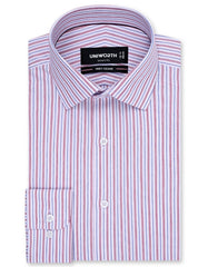 Stripe Maroon Tailored Smart Fit Shirt FS2863-1SF-14.5