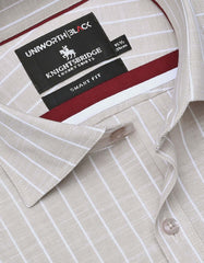 Stripe Beige Tailored Smart Fit Shirt FS2867-1SF-15