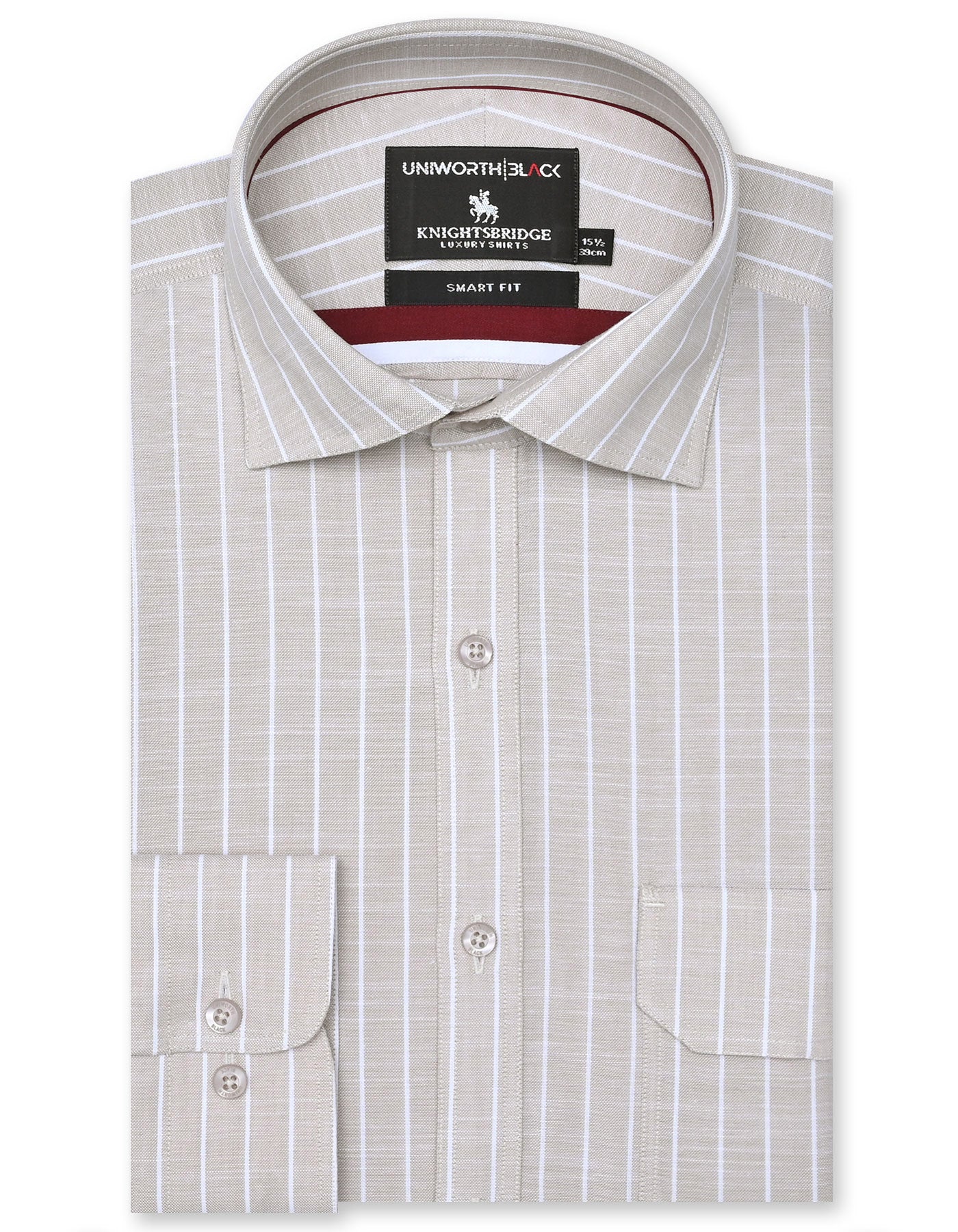 Stripe Beige Tailored Smart Fit Shirt FS2867-1SF-14.5
