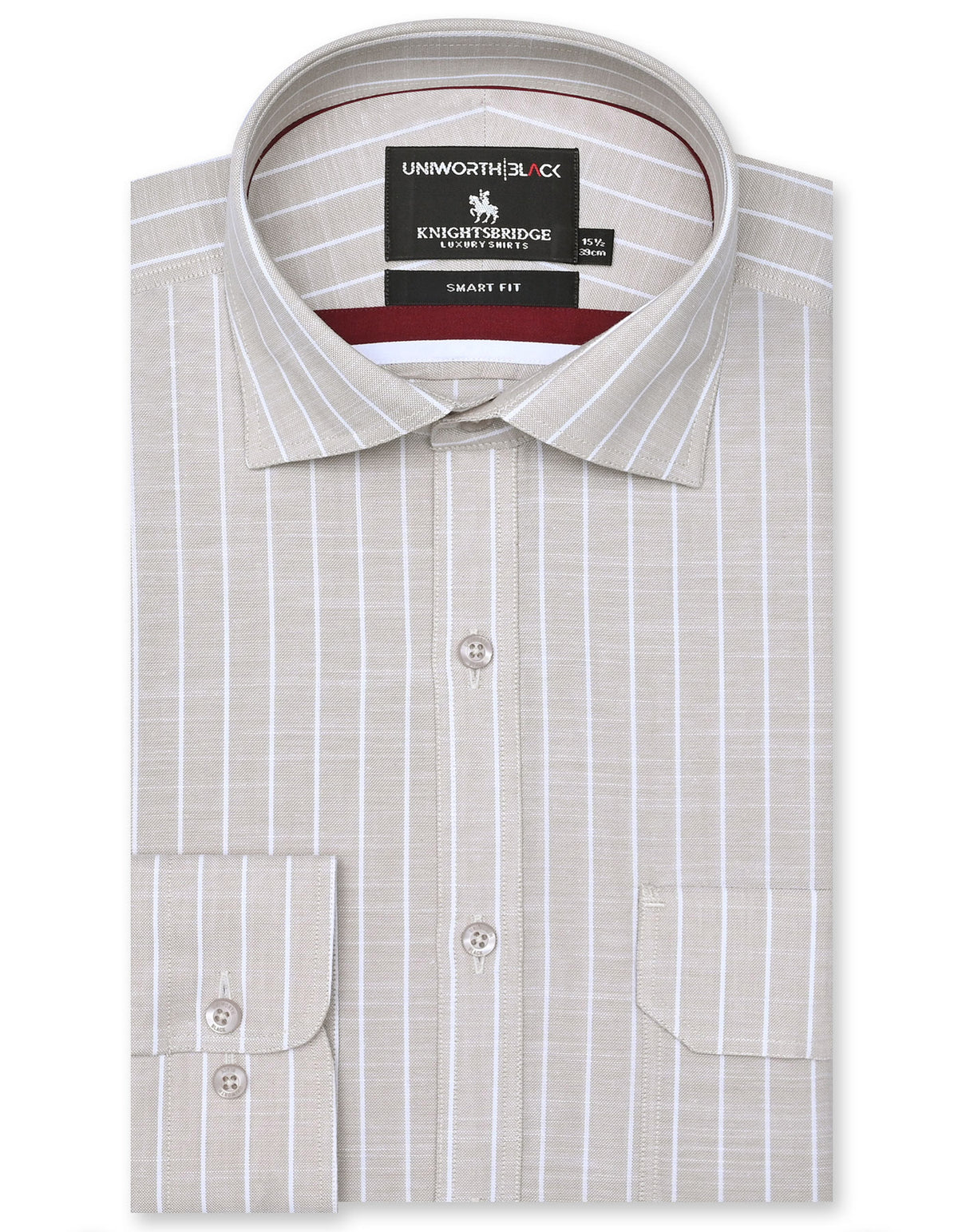 Stripe Beige Tailored Smart Fit Shirt FS2867-1SF-14.5