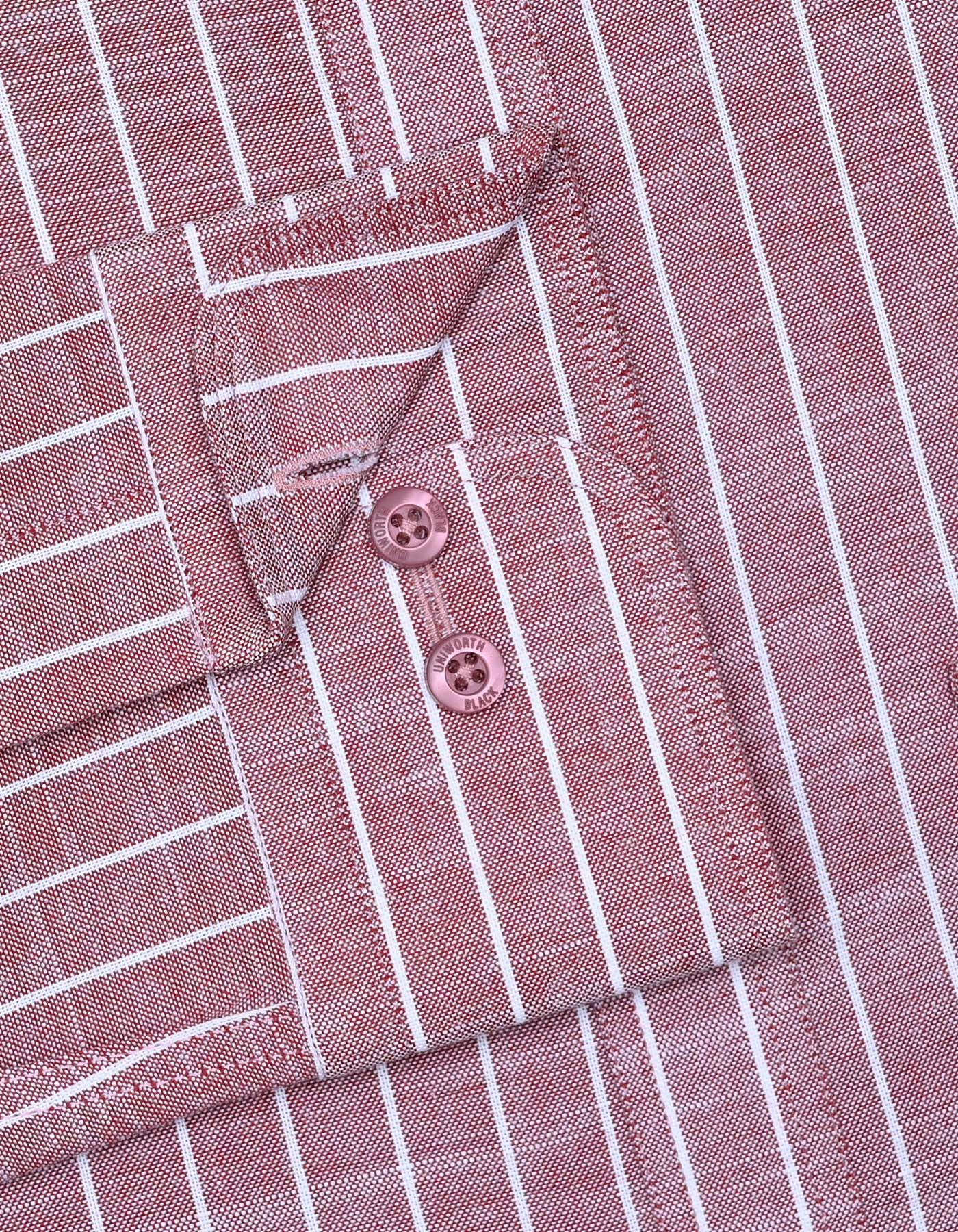 Stripe Maroon Tailored Smart Fit Shirt FS2868-1SF-15.5
