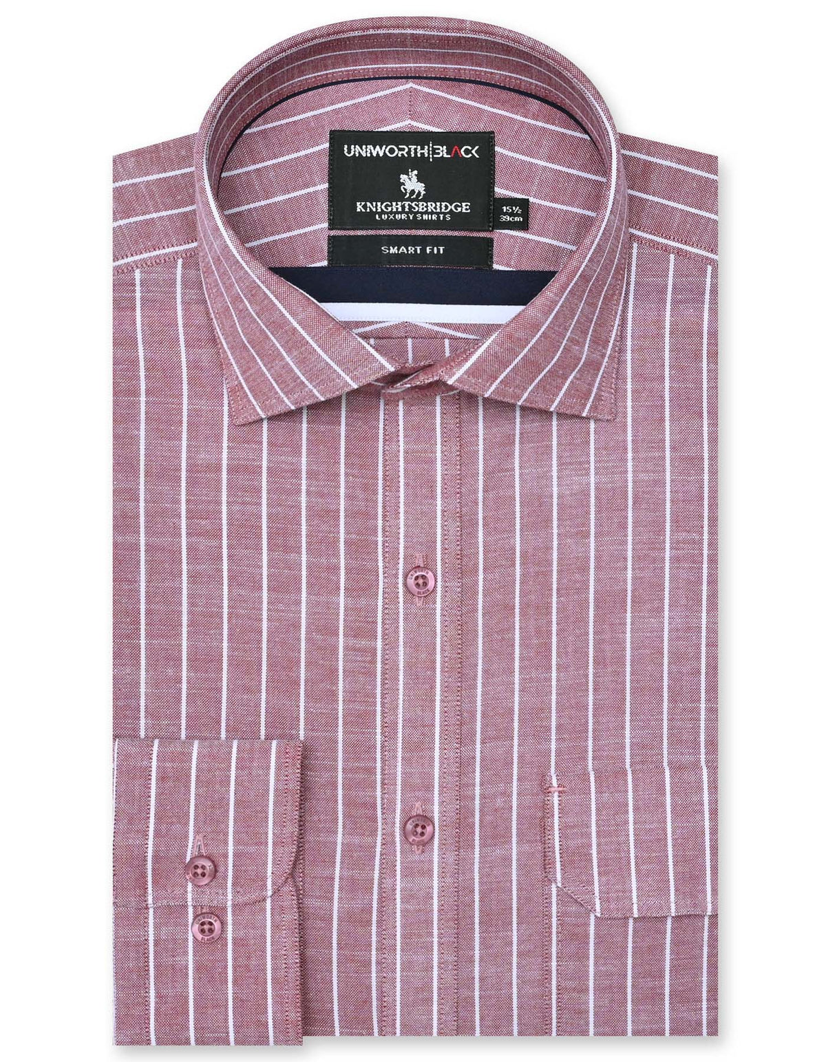 Stripe Maroon Tailored Smart Fit Shirt FS2868-1SF-14.5