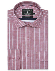 Stripe Maroon Tailored Smart Fit Shirt FS2868-1SF-14.5