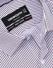 Stripe Maroon Classic Fit Shirt FS2868-2RF-15