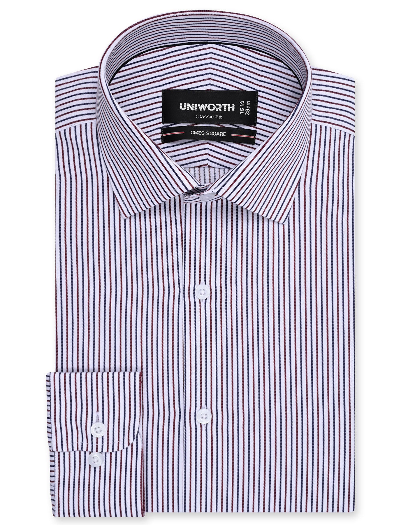 Stripe Maroon Classic Fit Shirt FS2868-2RF-14.5