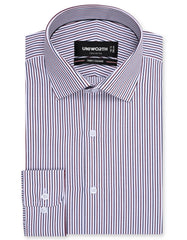 Stripe Maroon Classic Fit Shirt FS2868-2RF-14.5