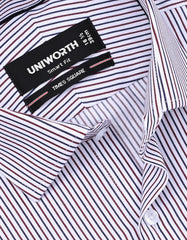 Stripe Maroon Tailored Smart Fit Shirt FS2868-2SF-15
