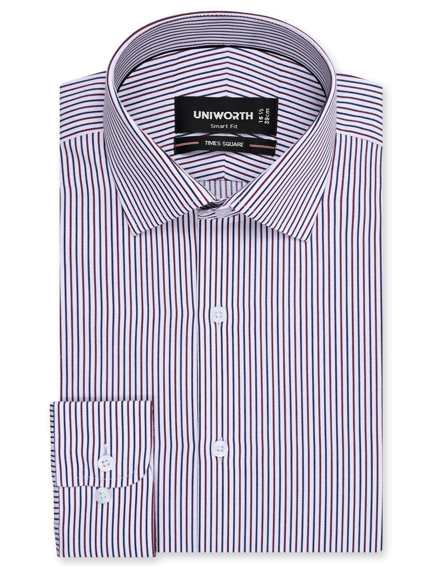 Stripe Maroon Tailored Smart Fit Shirt FS2868-2SF-14.5