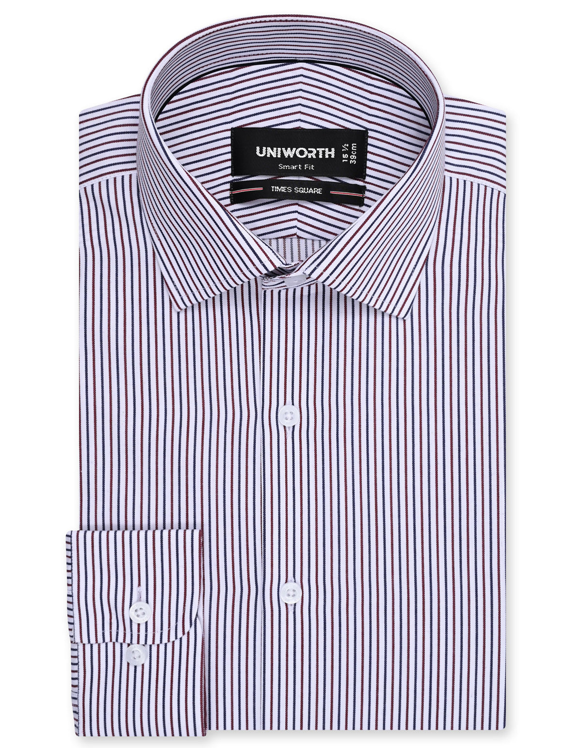 Stripe Maroon Tailored Smart Fit Shirt FS2868-2SF-14.5
