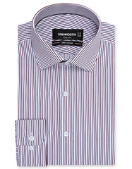 Stripe Maroon Tailored Smart Fit Shirt FS2868-2SF-14.5