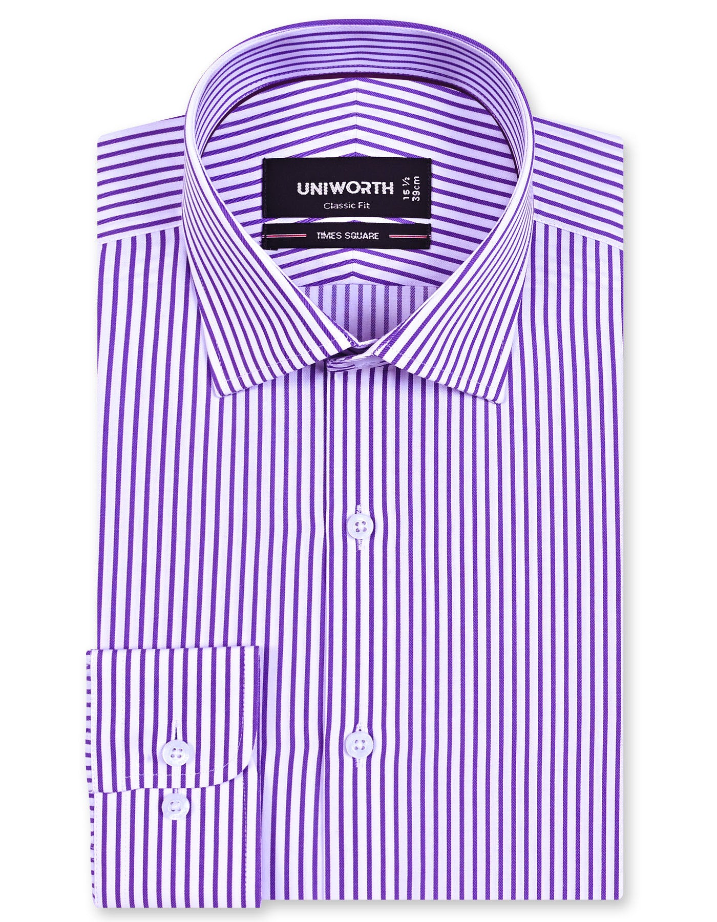 Stripe Purple Classic Fit Shirt FS2869-1RF-14.5
