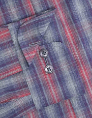 Check Maroon/Grey Tailored Smart Fit Shirt FS2869SF-15.5